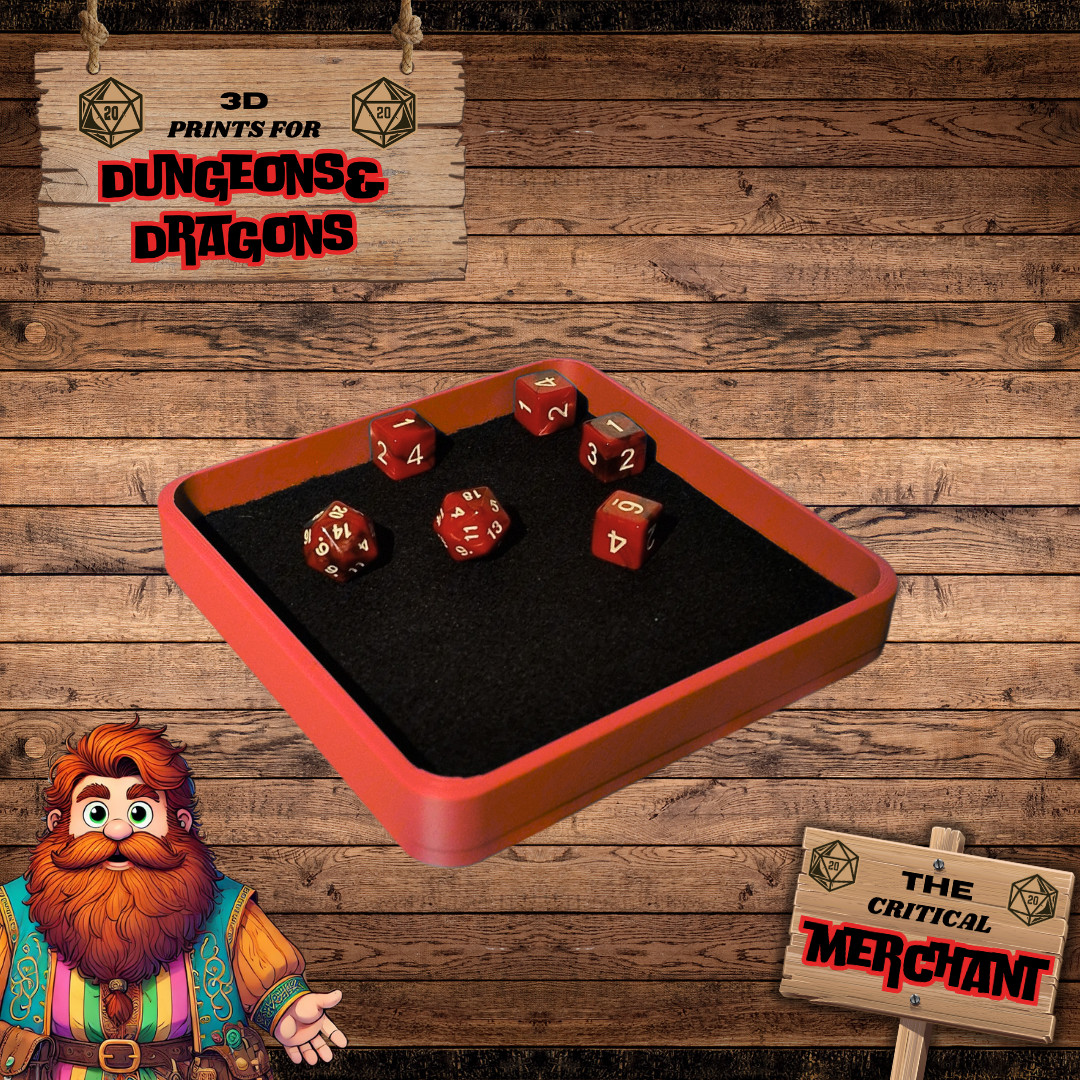 Dice Rolling Tray with felt liner
