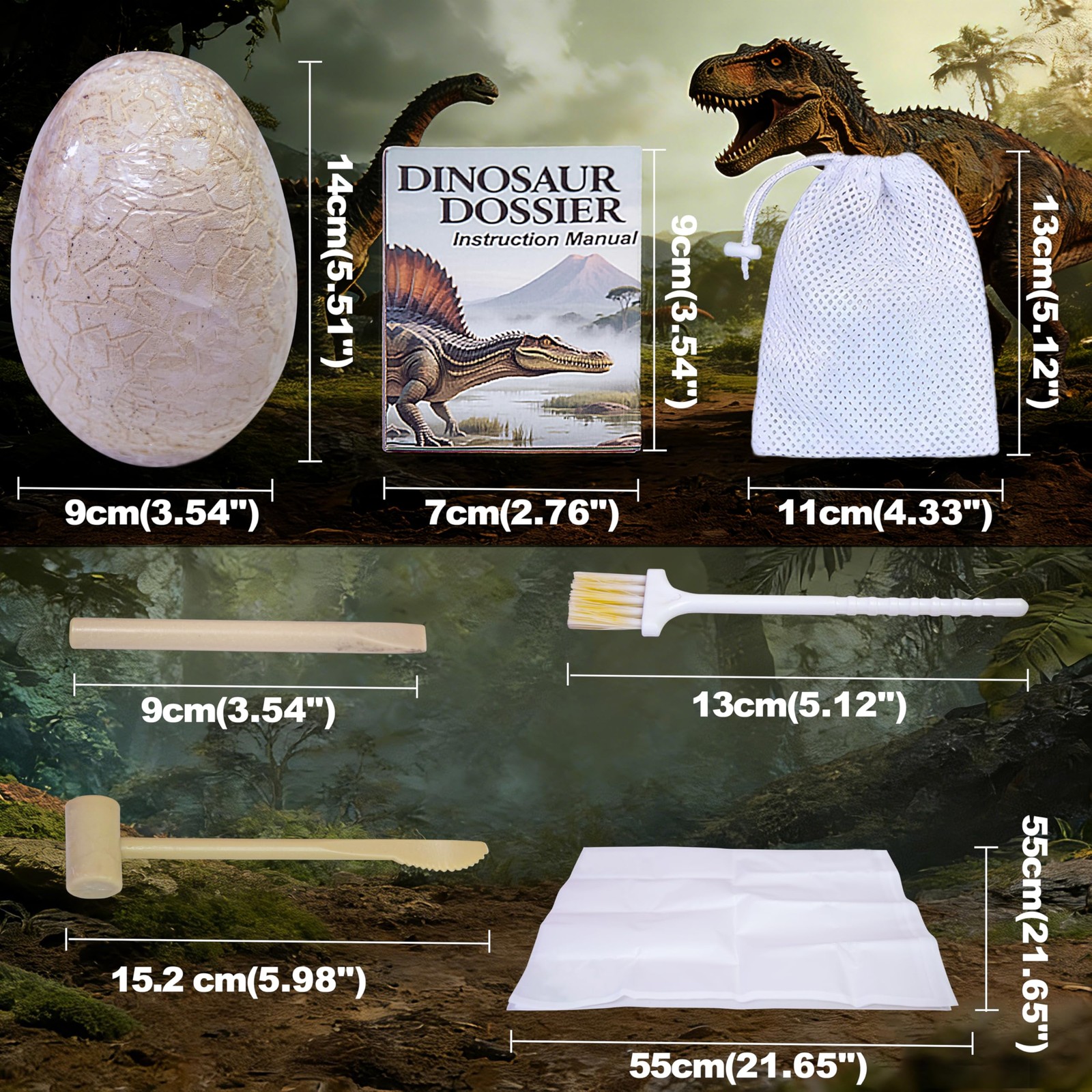 Dino Dig Kit with Jumbo Egg,16PCS Hatching Dinosaur Eggs Excavation Set Arche...