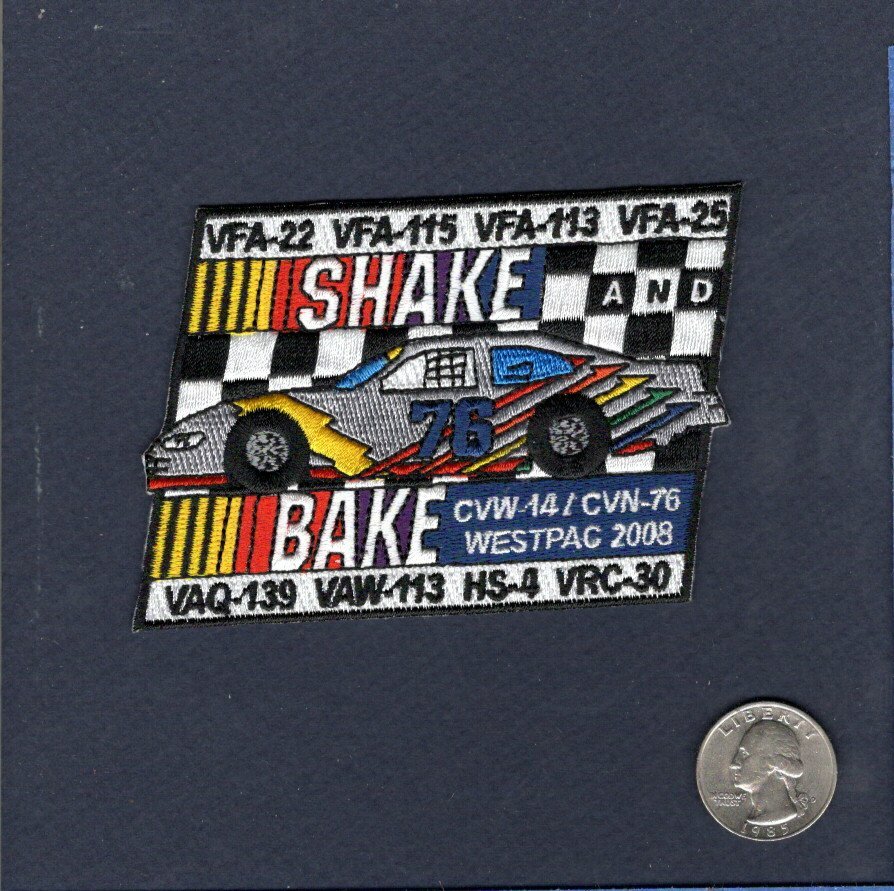 CVN-76 USS RONALD REAGAN Shake Bake WESTPAC 2008 US Navy Squadron Cruise Patch