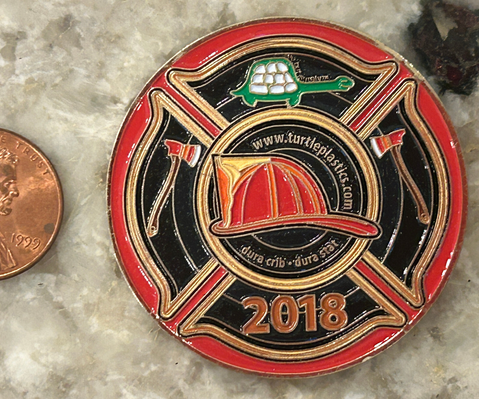 Turtle Plastice Challenge  2018 Firemen's Challenge Coin