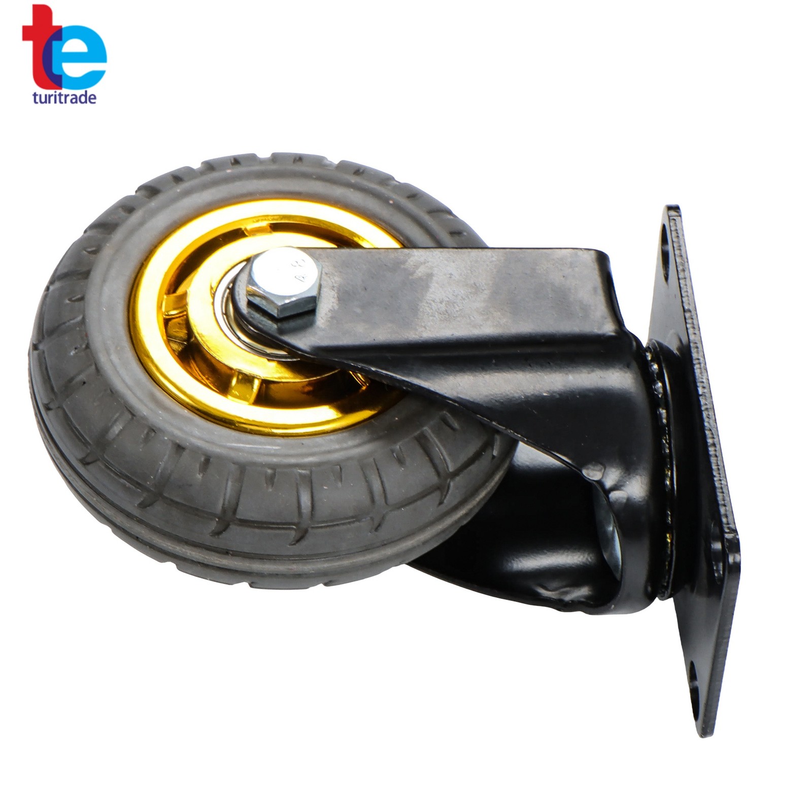 4 Pack Soft Rubber 4" Swivel Casters Wheels Universal Casters Grey Non-Marking