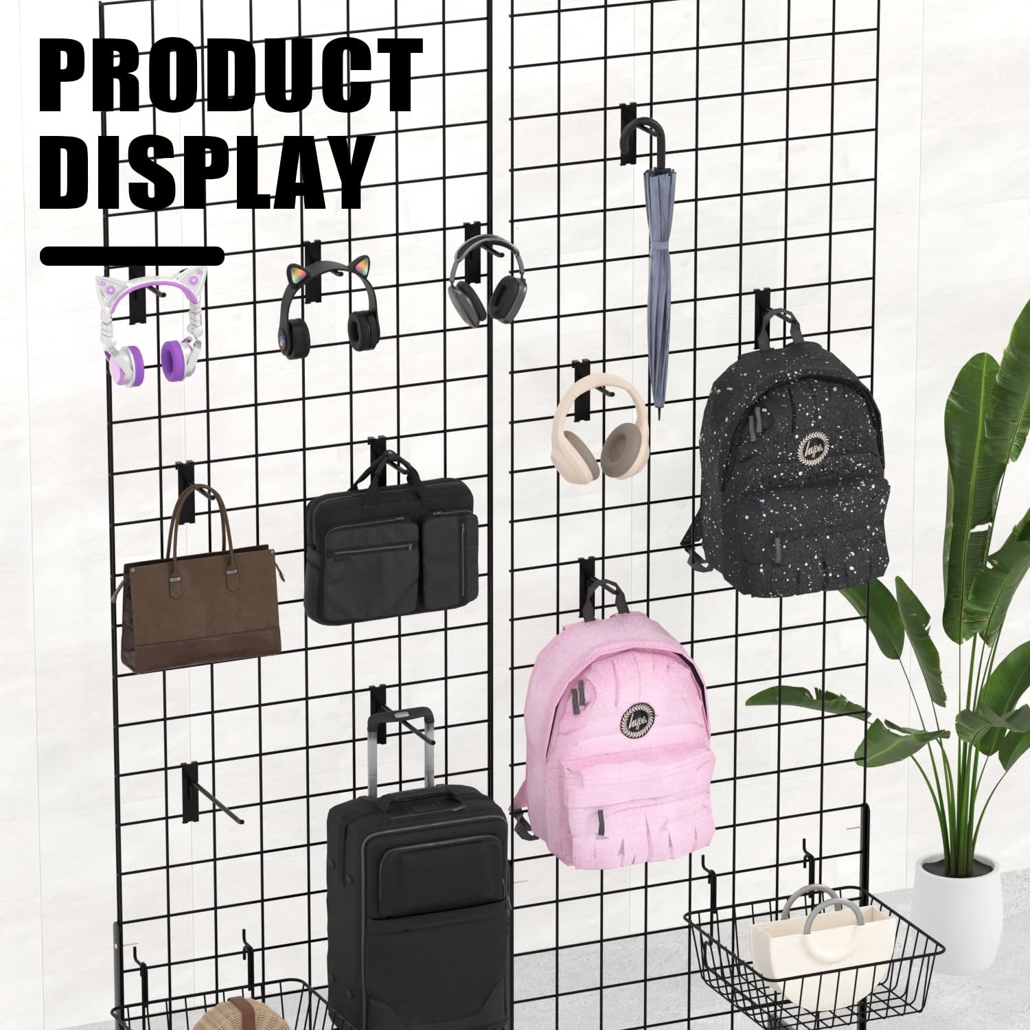 6 Inch Gridwall Hooks Black Display For Grid Wall Panel Retail Store 25 PCS