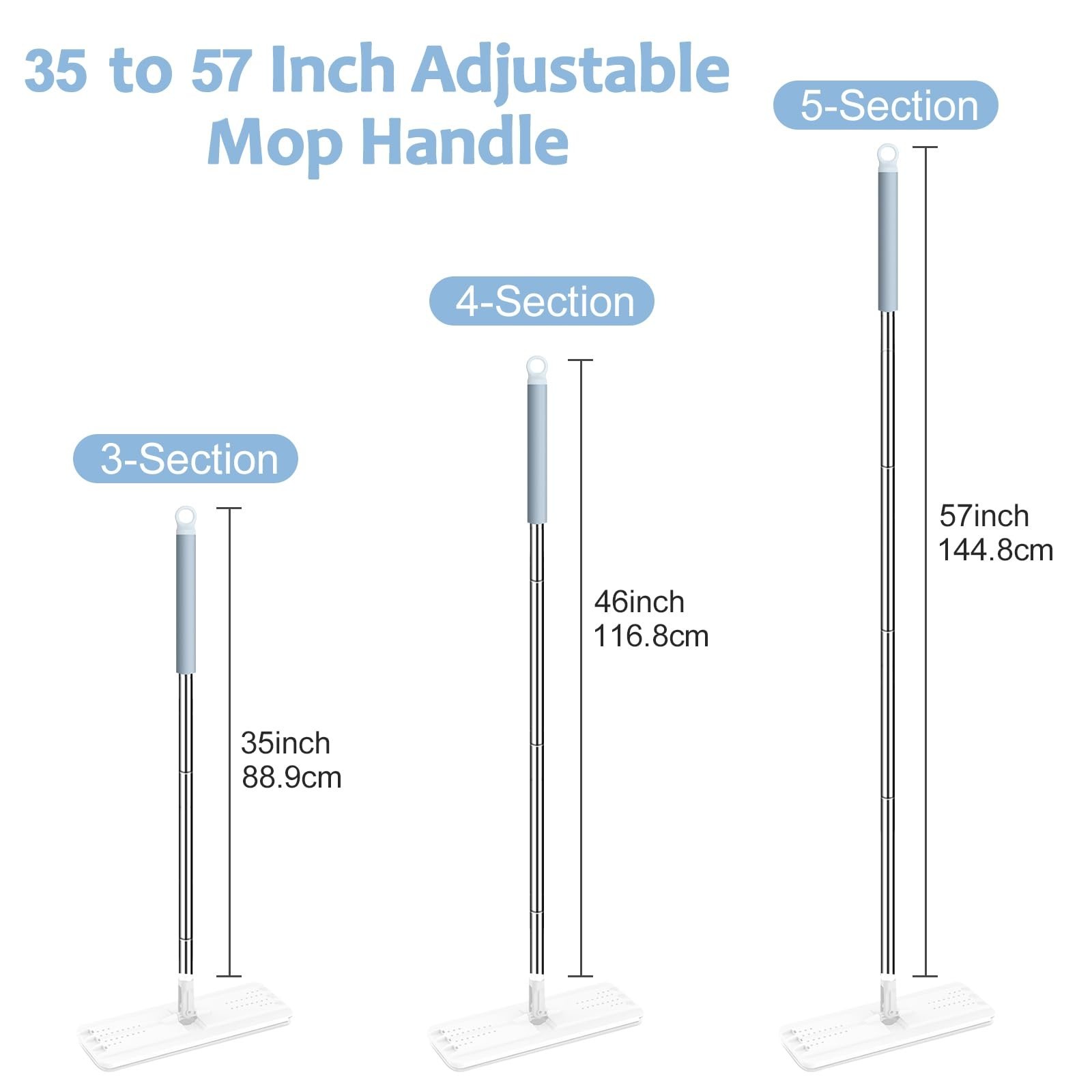 Mop Handle Extension Rods, for Extending Flat Mop, Mop Replacement Handle, Ad...