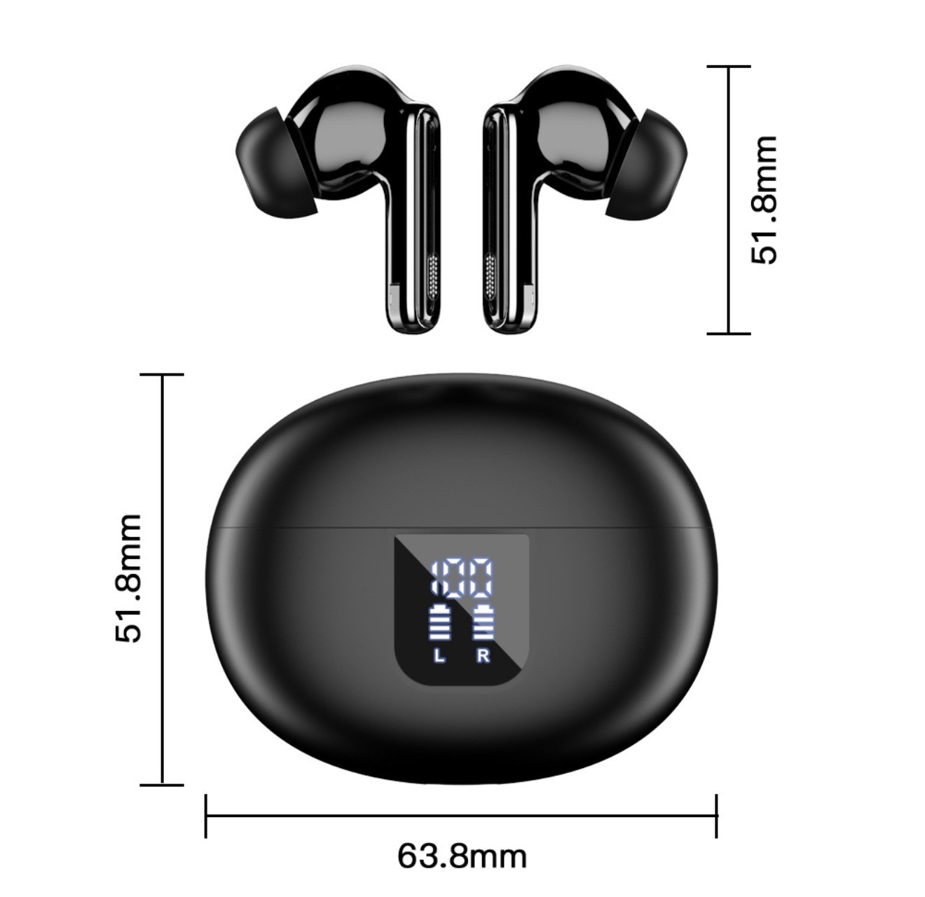 Smart Bluetooth Earbuds with Mic ANC for iPhone 15, Pixel 9, Galaxy S24