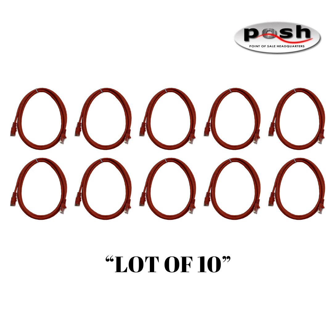 "Lot of 10" NEW Ethernet Cable 350 MHz Category 5E Patch Cord 5FT