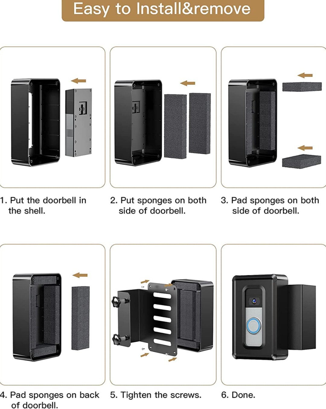 DG-Direct Anti-Theft Video Doorbell Bracket black