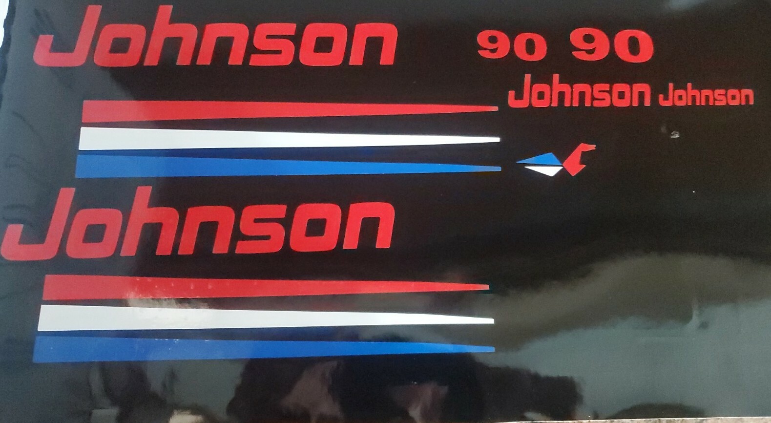 Johnson Outboard decal set 90 hp custom red white and blue set
