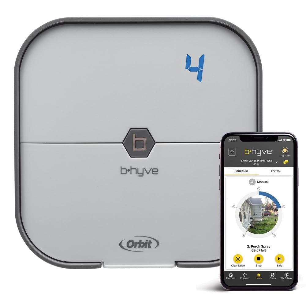 4-Zone Indoor Smart Sprinkler Controller Orbit 57915 B-hyve Smart Water System