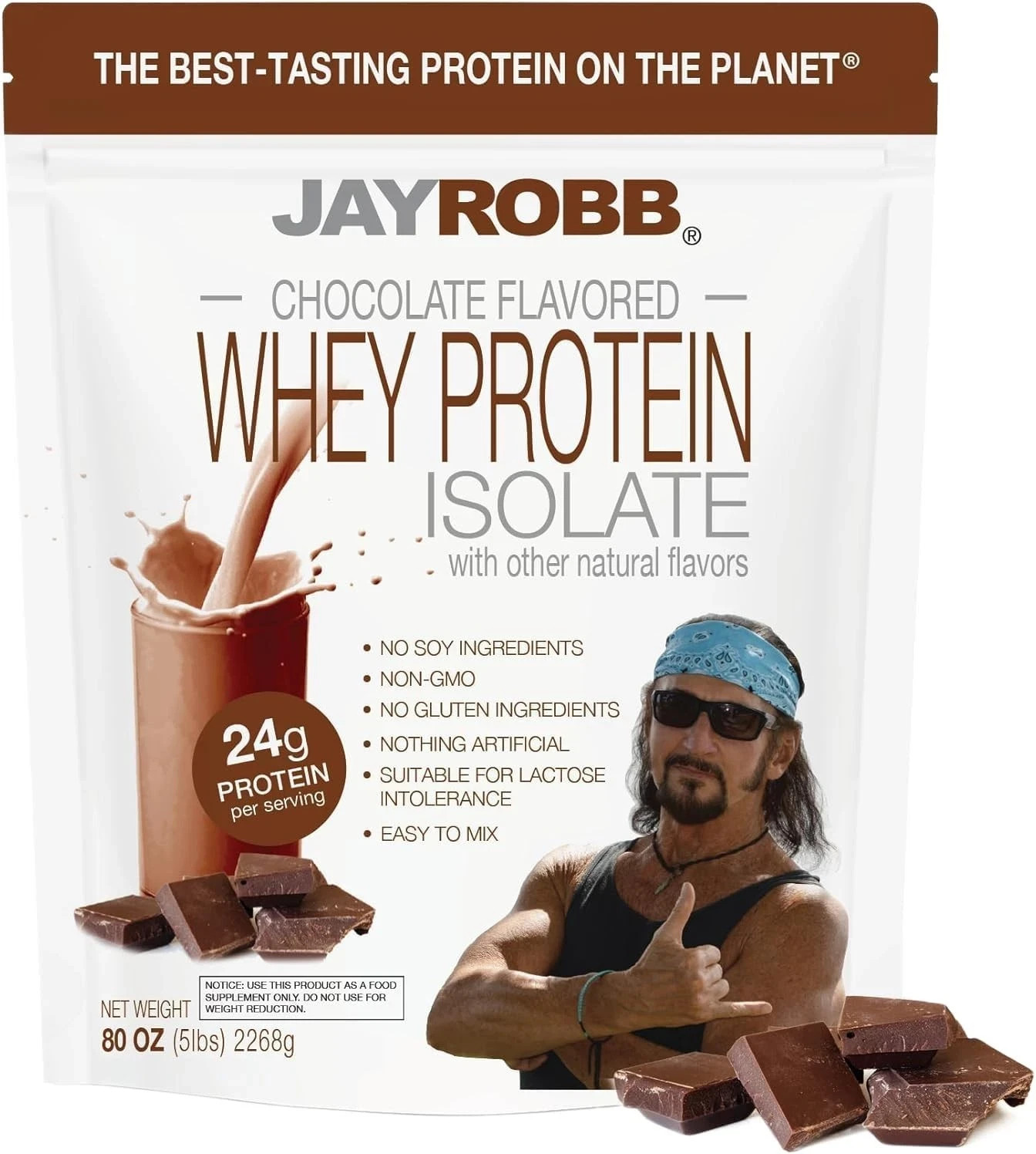 Jay Robb Whey Protein Isolate Chocolate 80 oz