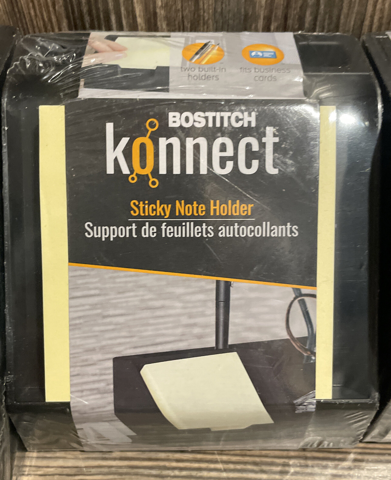 BOSTITCH KONNECT 2 Piece Set-Sticky Note Holder-Storage Bin- Black