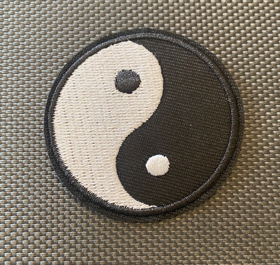 Taichi Tai Chi Ying Yang Taoism Black White Iron on Sew on Embroidered Patch NEW