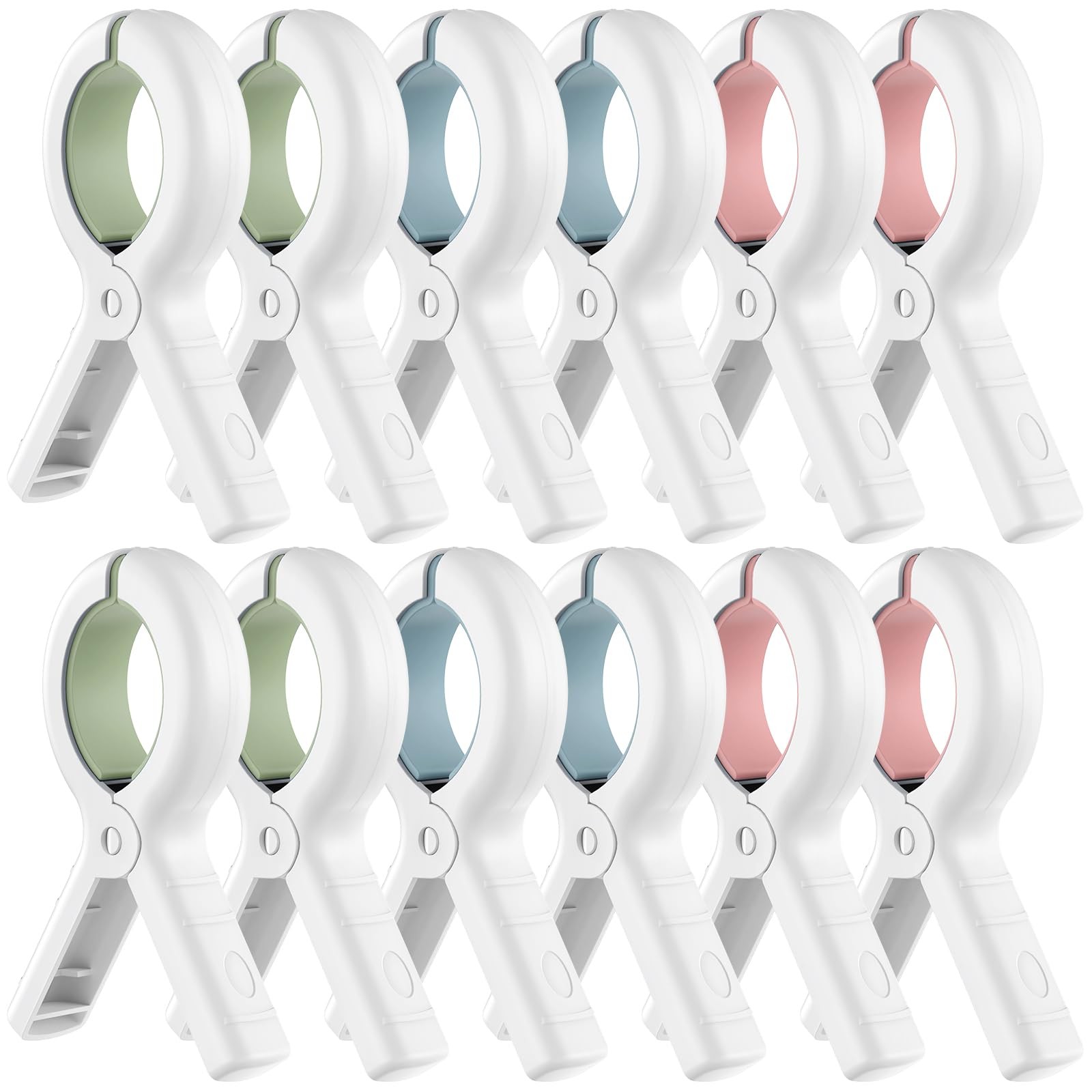 12 Pack Beach Towel Clips,Pool Chair Clips,Heavy Duty Plastic Clothes Pins,Quilt
