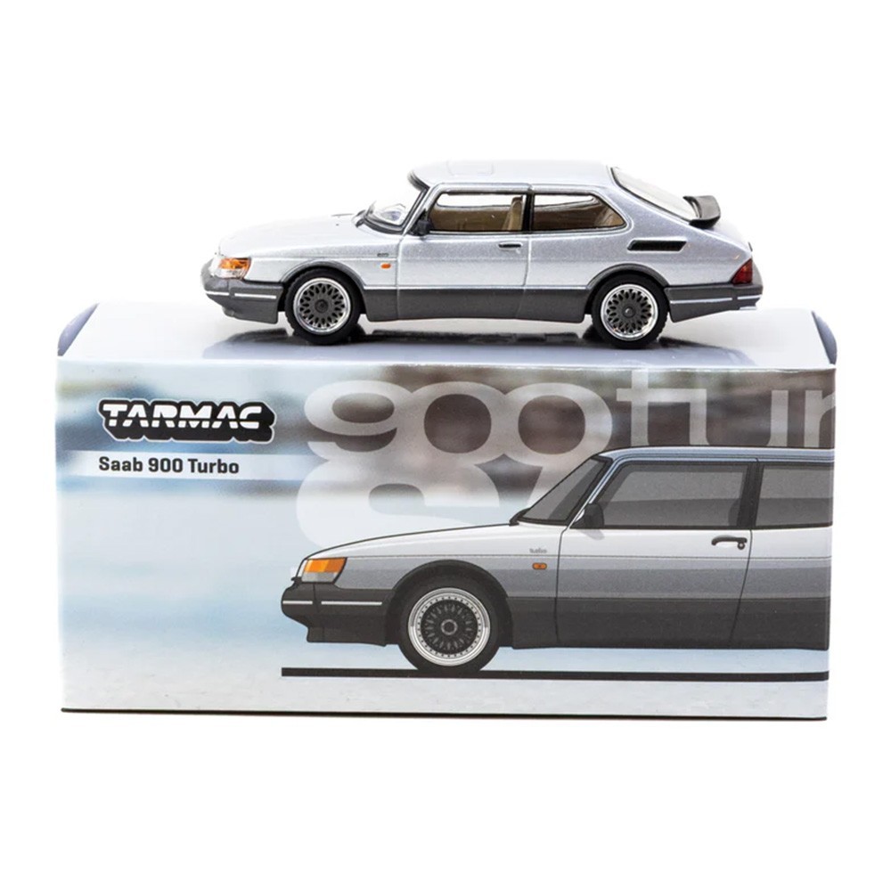 Tarmac Works 1:64 Saab 900 Turbo Silver Diecast Model Car T64G-056-SL