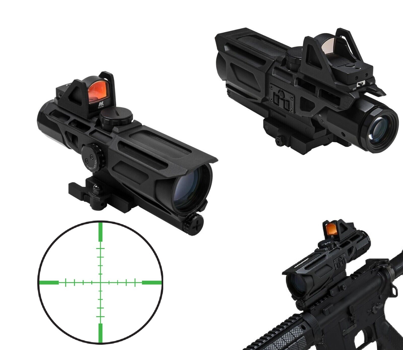 VISM Gen3 USS 3-9X40 Scope w/Red Dot/P4 Sniper - Black