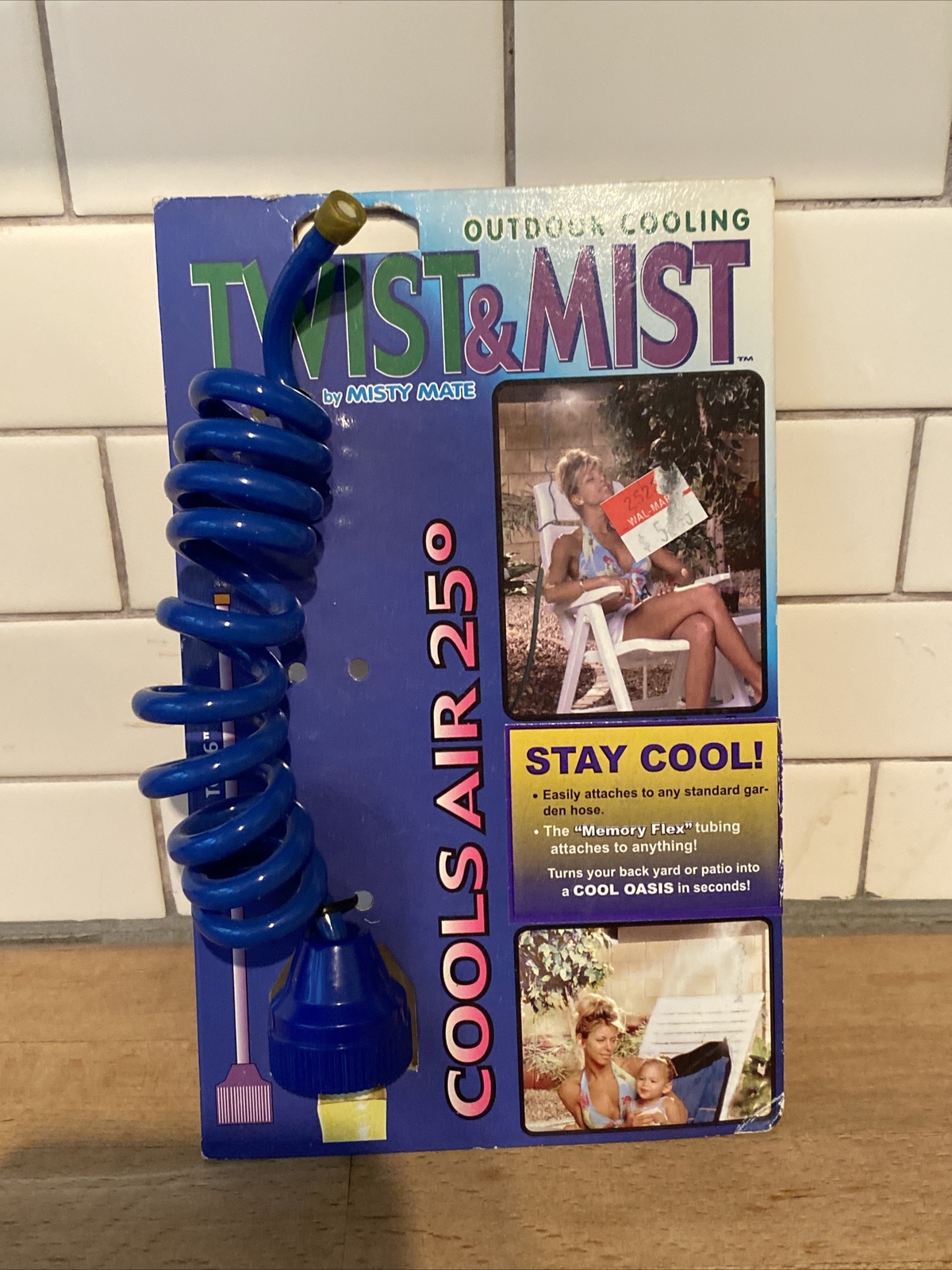 Misty Mate Twist & Mist Outdoor Cooling Hose Attachment Mister 36 Feet Blue New