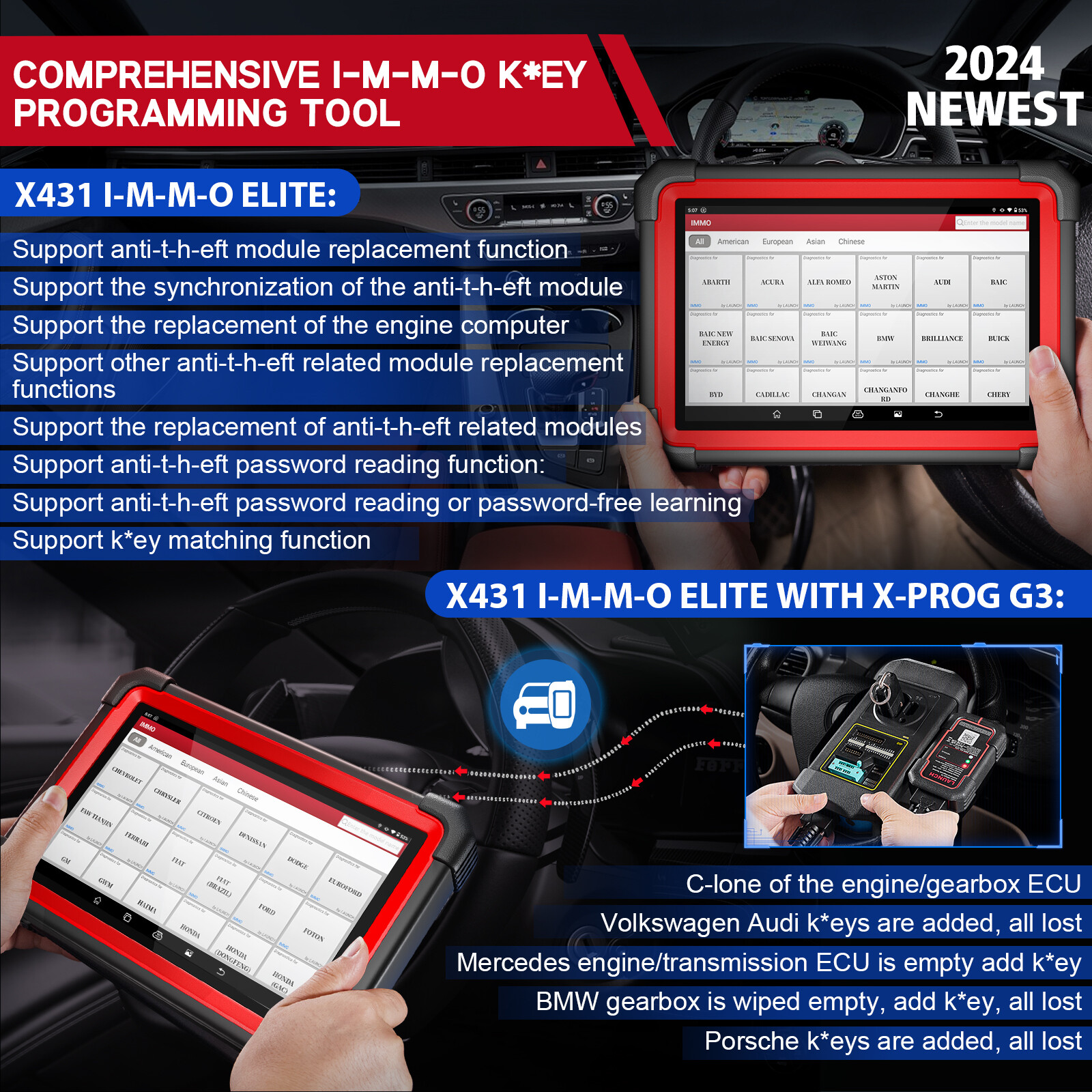 2026 LAUNCH X431 IMMO ELITE PRO5 Car Diagnostic Tools K-ey Programming Scanner