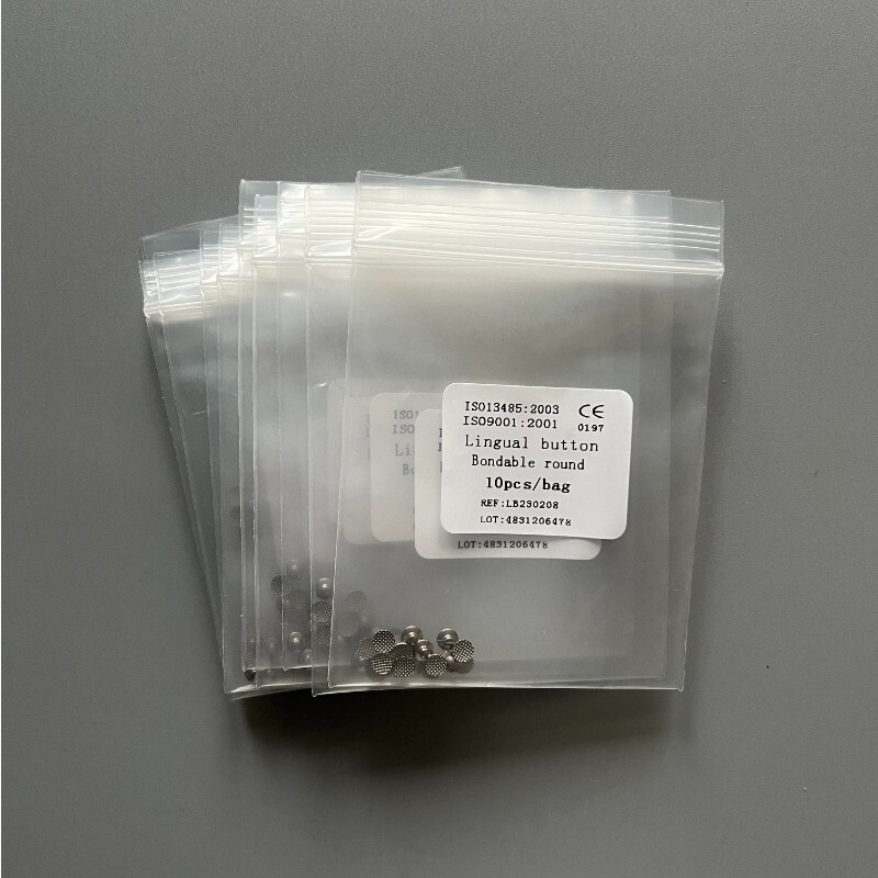 20 Pcs Dental Lingual Buttons Orthodontic Bondable Round/Rectangular Mesh Base