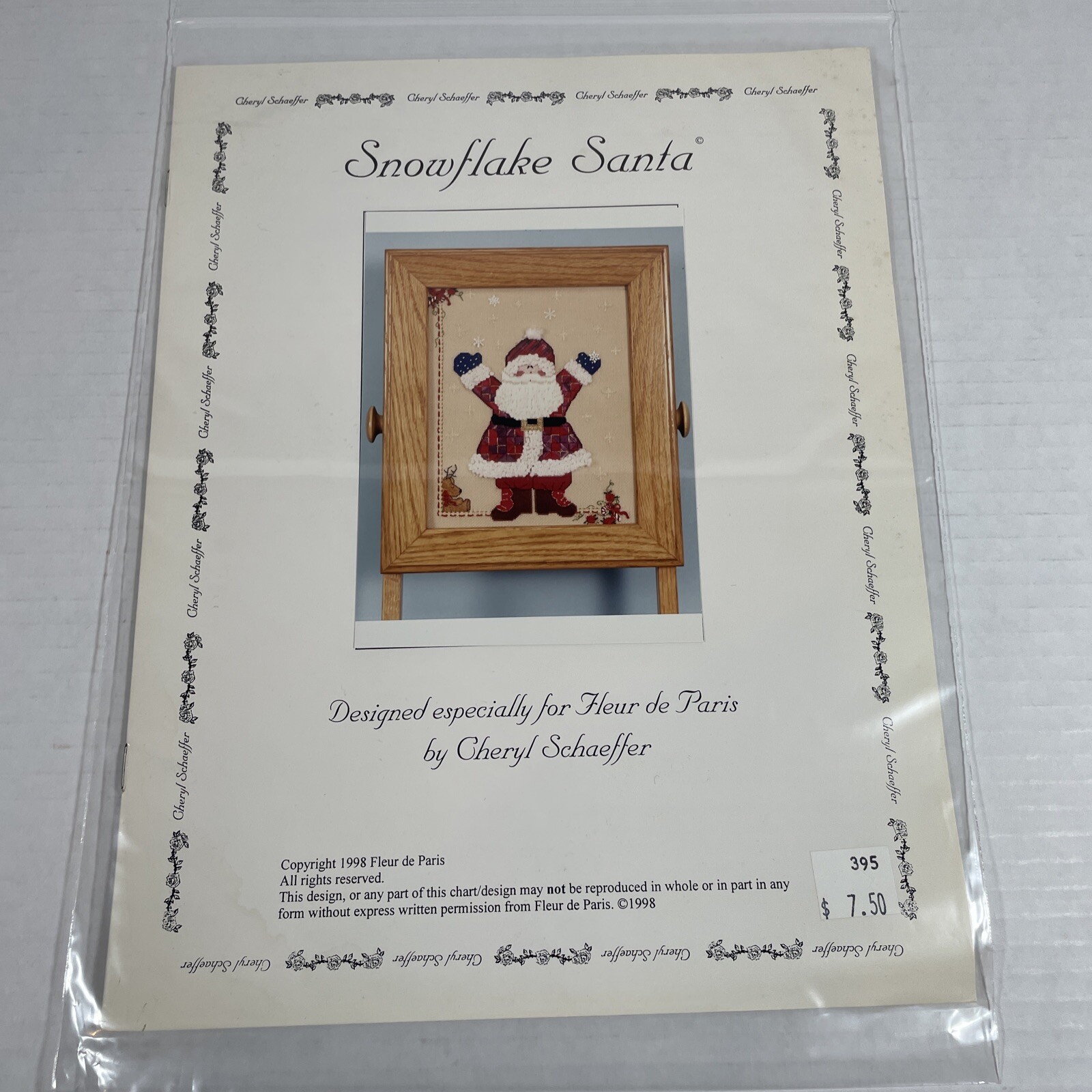 CHARTED NEEDLEPOINT Snowflake Santa by Cheryl Schaeffer, Pattern Booklet