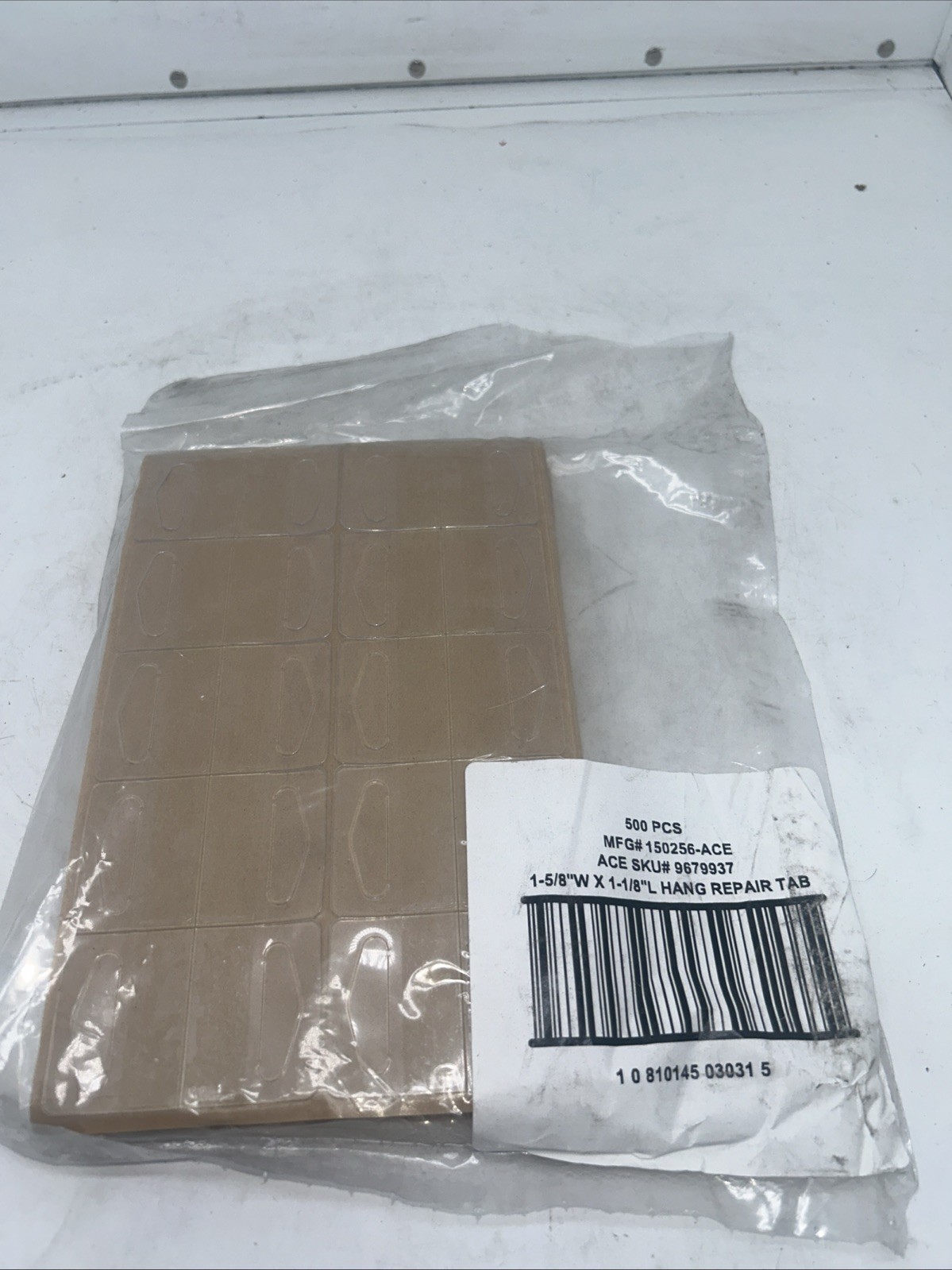 (500) Kinter 1.625in. H X 0.015in. W X 1.125in. Clear Clip On Repair Tabs J40
