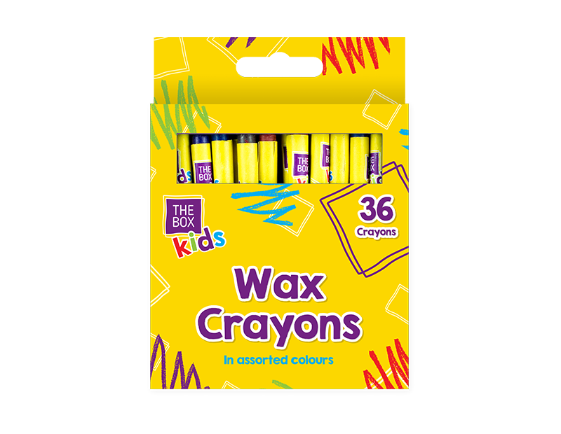 Artbox 36 Pack Wax Crayons Assorted Colours Children's Art Craft