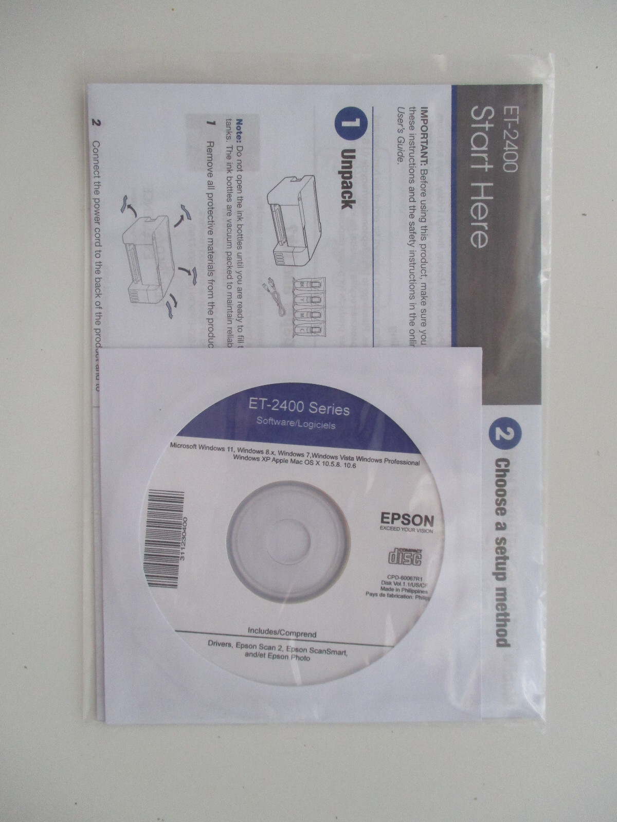 Setup SOFTWARE Driver for EPSON Series ET-2400  Driver Software