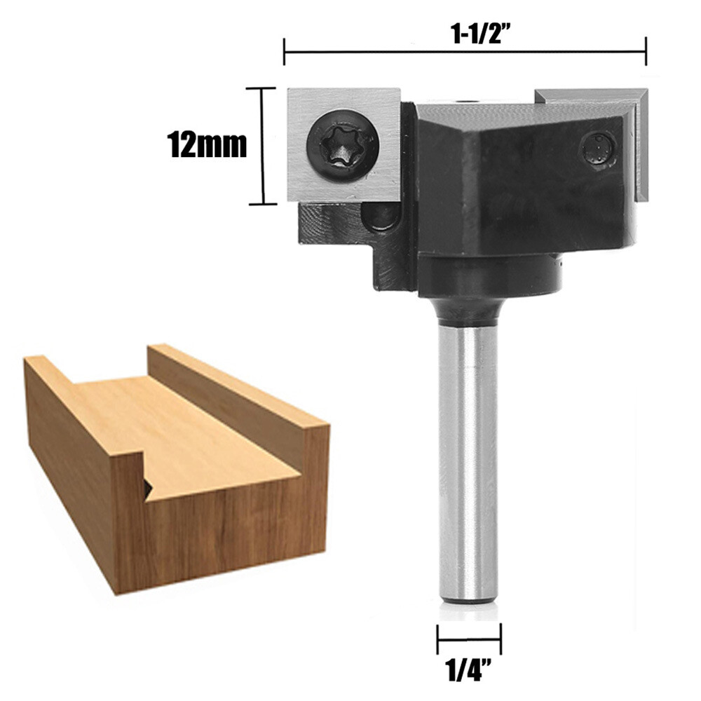 1-1/2" CNC Insert Slab Flattening Spoilboard Surfacing Router Bit - 1/4" Shank