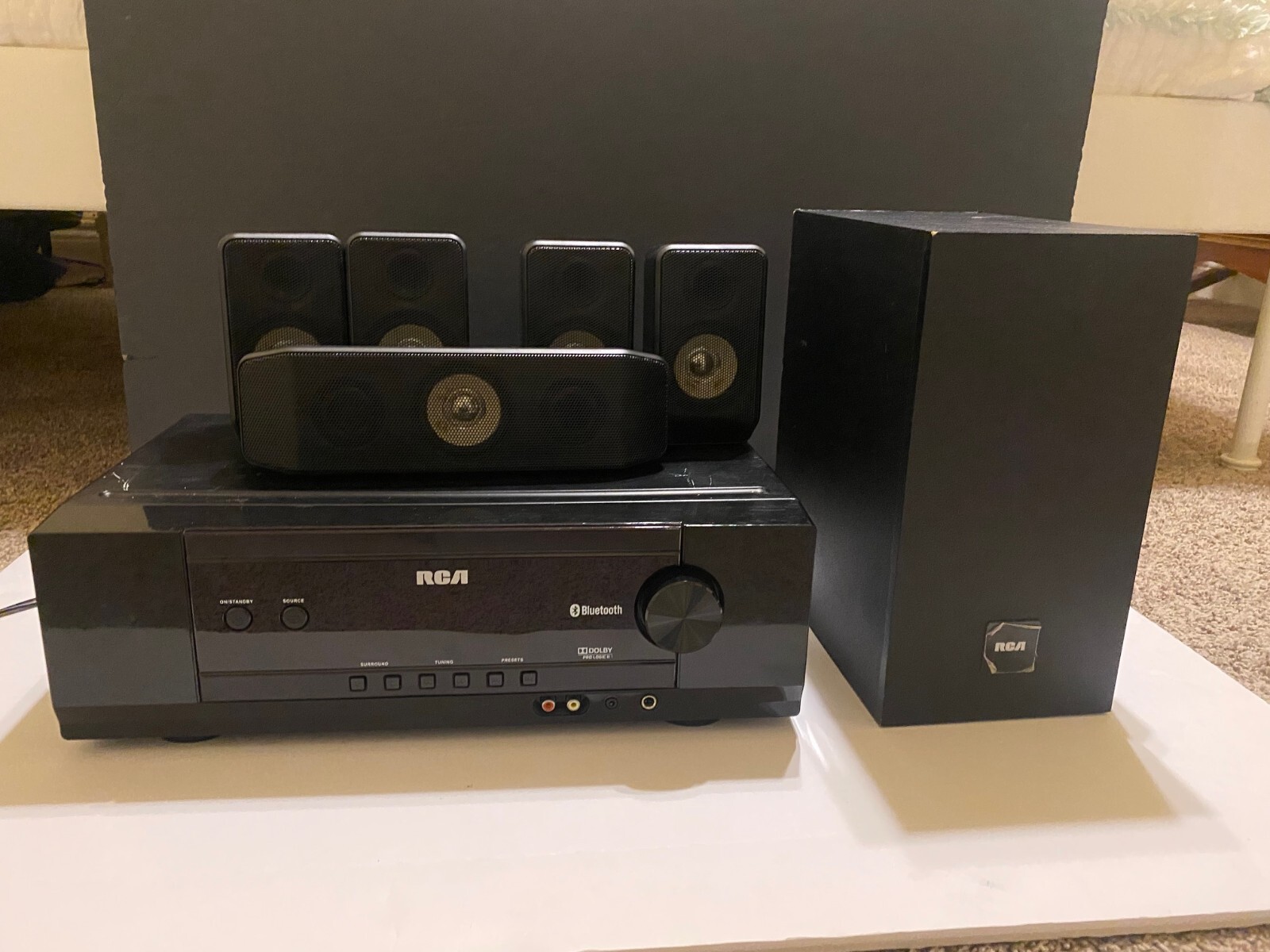 RCA Home Theater System Bluetooth Receiver RT2781BE With Full set of Speakers.
