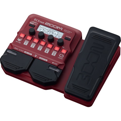Zoom B1X FOUR Bass Multi-Effects Processor with Expression Pedal, With 70+