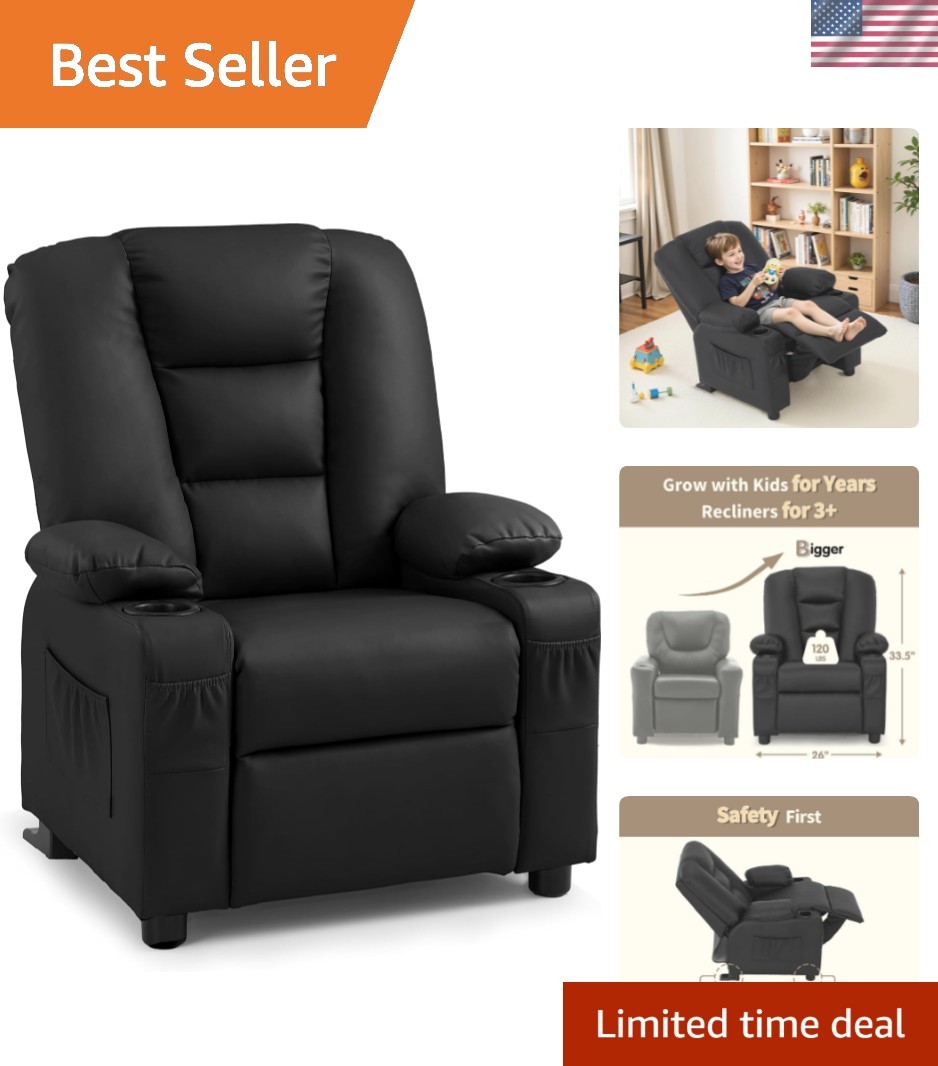 Big Kids Recliner for Ages 3+, Child Reclining Chair, Toddlers Recliner Sofa ...