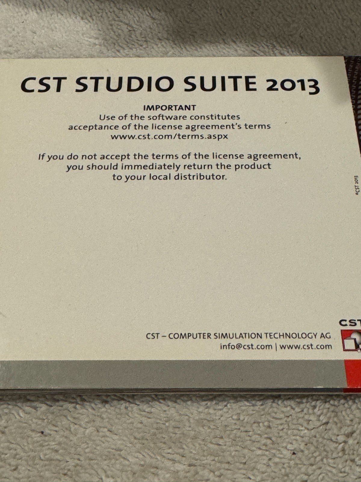 CST STUDIO SUITE 2013 - CD ONLY VERY GOOD CONDITION!!!