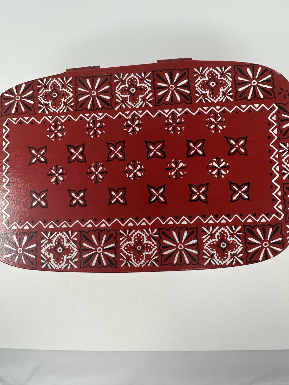 Handmade & Signed Small Basket Bandana Red