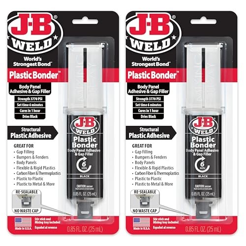 Plastic Bonder Black 25ml Syringe - 2 Pack (50139-2) 25 ml - 2 Pack