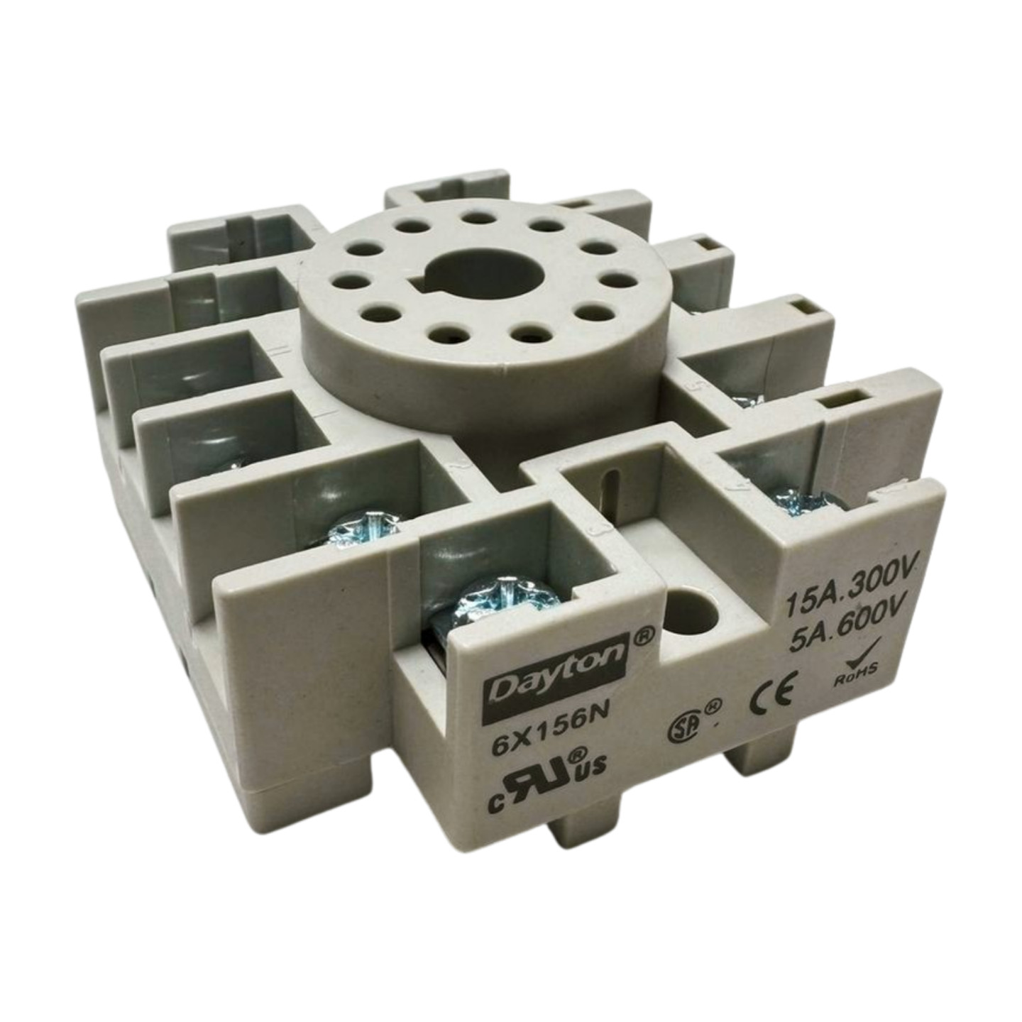 Dayton 6X156N Relay Socket 11-Pin, 15A 300V, 5A 600V **Free Shipping**