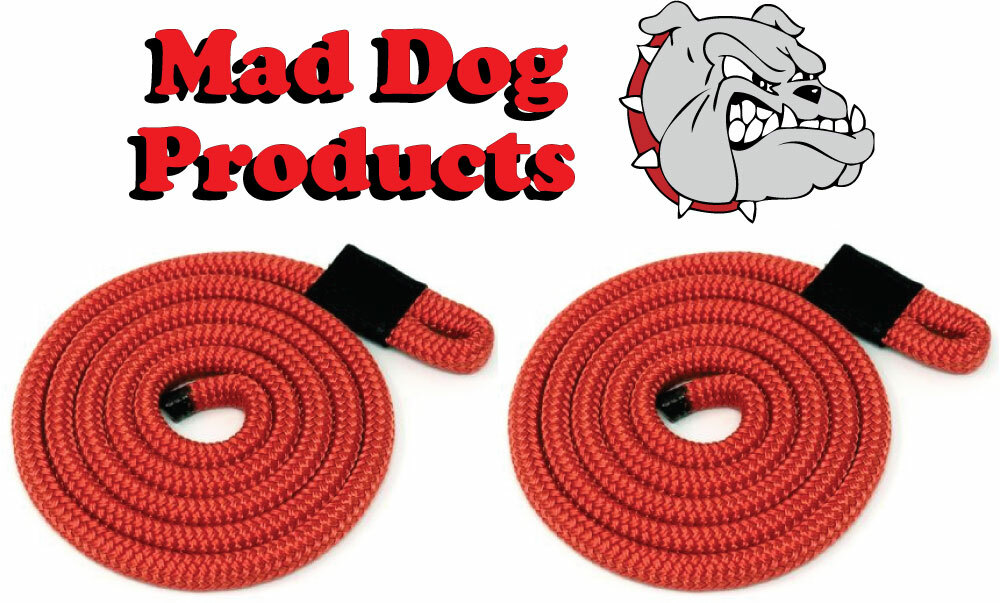 Red Double Braid Boating Fender Line - 3/8" x 10' - Sold in Pairs