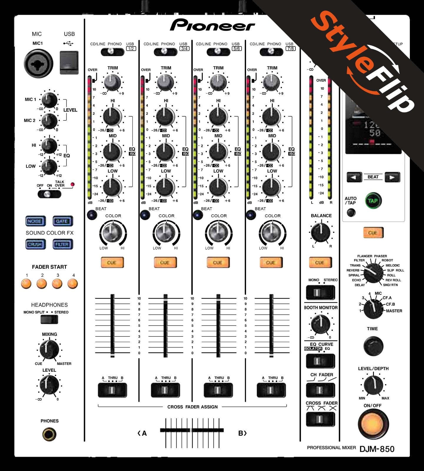 Pioneer DJM-850 | White | Protective Decal | StyleFlip Skins