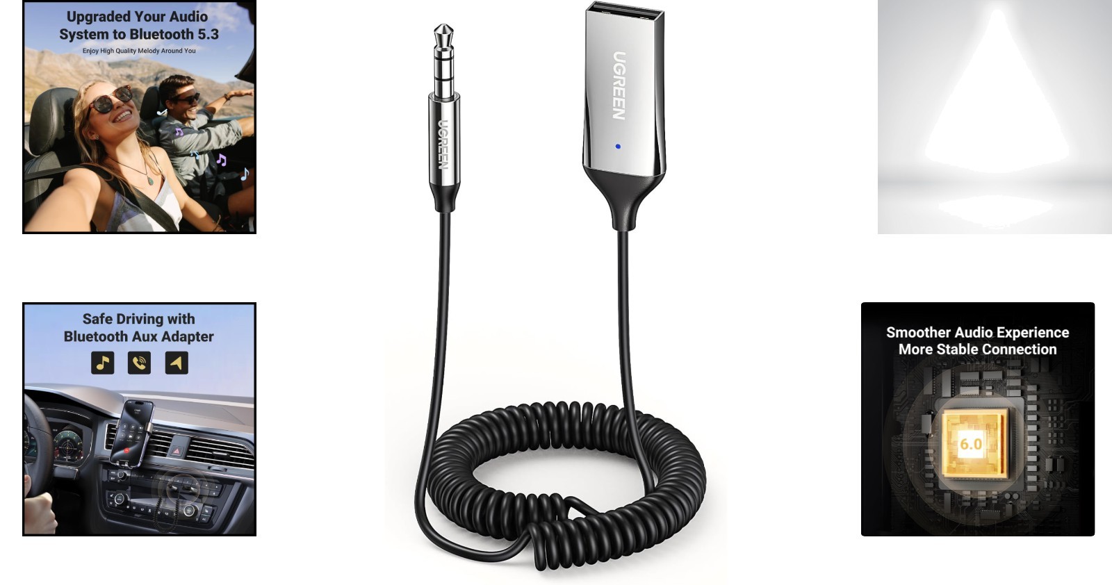 Bluetooth 6.0 Adapter with Built-in Microphone for Smooth Hands-Free Calling