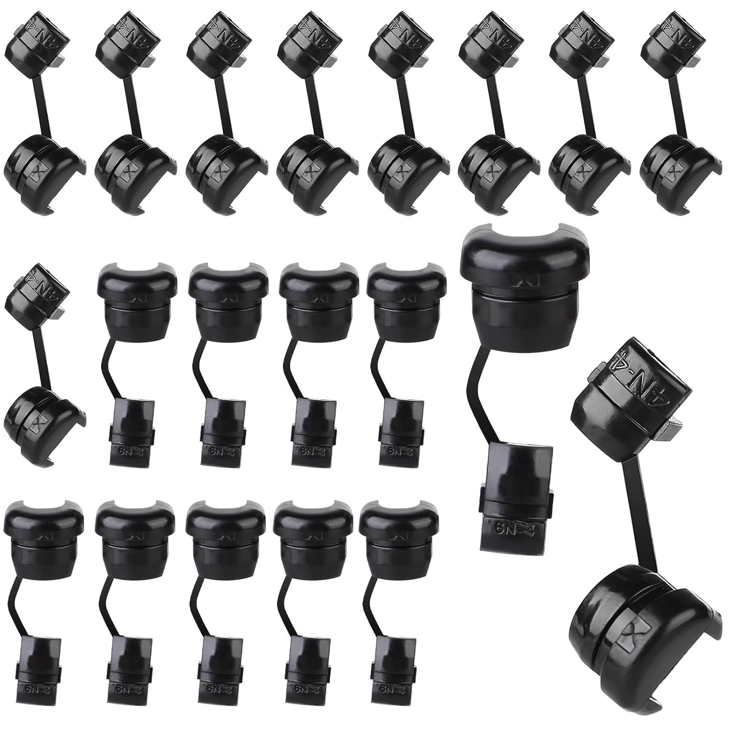20PCS Cable Strain Relief Bushing Wire Protector Cord Grommet Black Nylon Cover