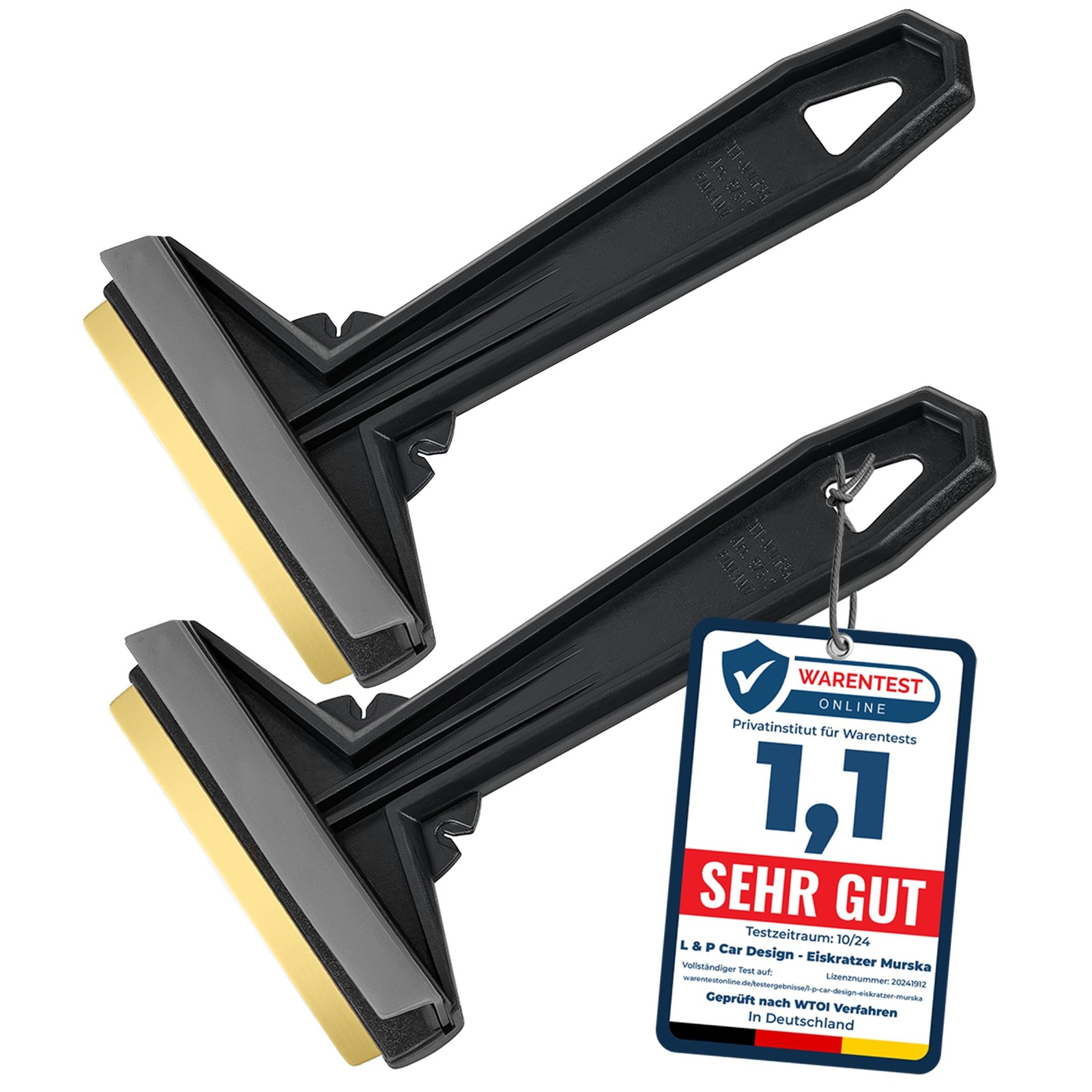 Car Ice Scraper Brass Blade - fast, easy & efficient - [ 2 Pack ] Brass Ice S...