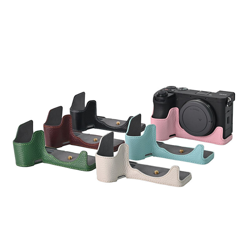 Genuine Real Leather Half Case for Sony A6700 Camera Protector Grip