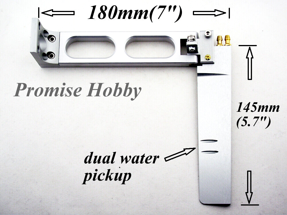 Extended Arm Alloy Rudder Dual Water Pickups for Gasoline Nitro Electric RC Boat
