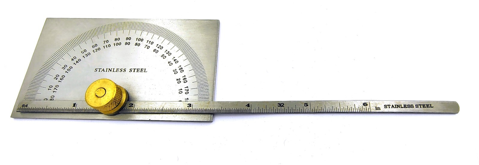 Stainless Steel Square Head Degree Protractor cum Depth Protractor 0-180 degrees