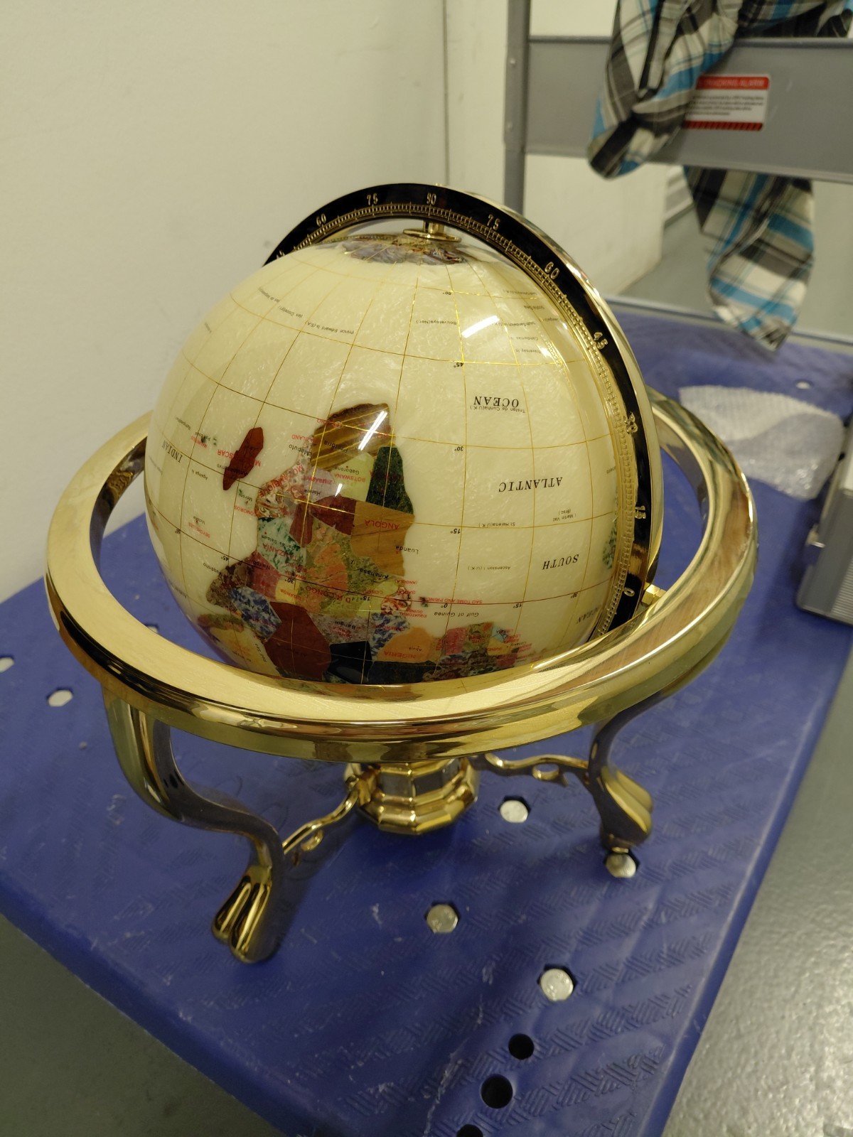 Mother of Pearl Semi-Precious Gemstone Globe 330mm Large Tabletop 13" inches