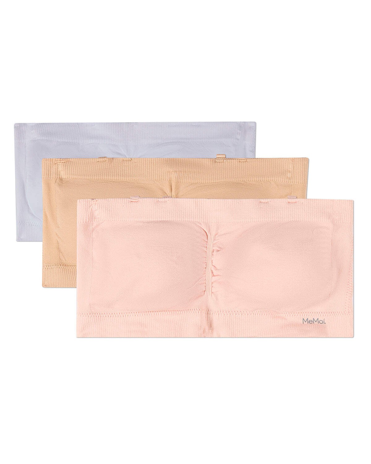 3 Pack Women's Seamless Bandeau Bras with Clear Elastic Straps