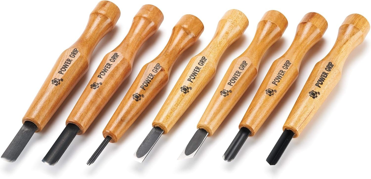 Japanese 7-Piece Power Grip Carving Tools Set - Ultimate Precision for Artisans