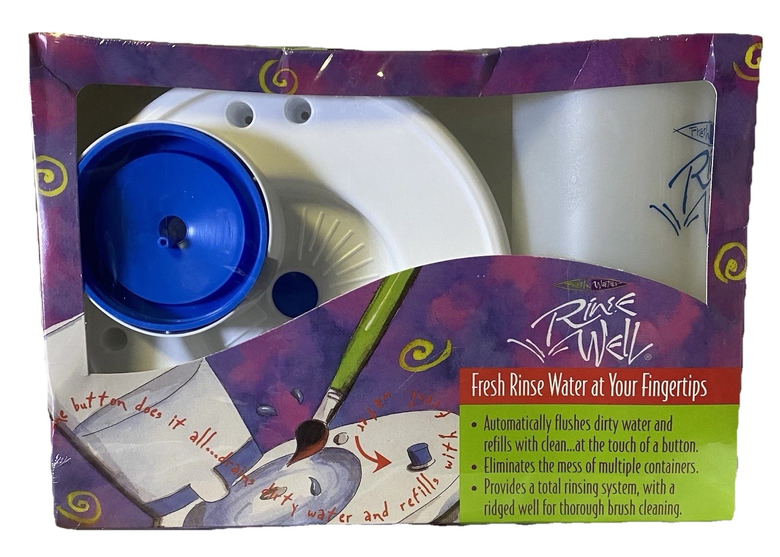 Masterson Fresh Water Rinse Well Brush Cleaner Art Supplies NEW SEALED