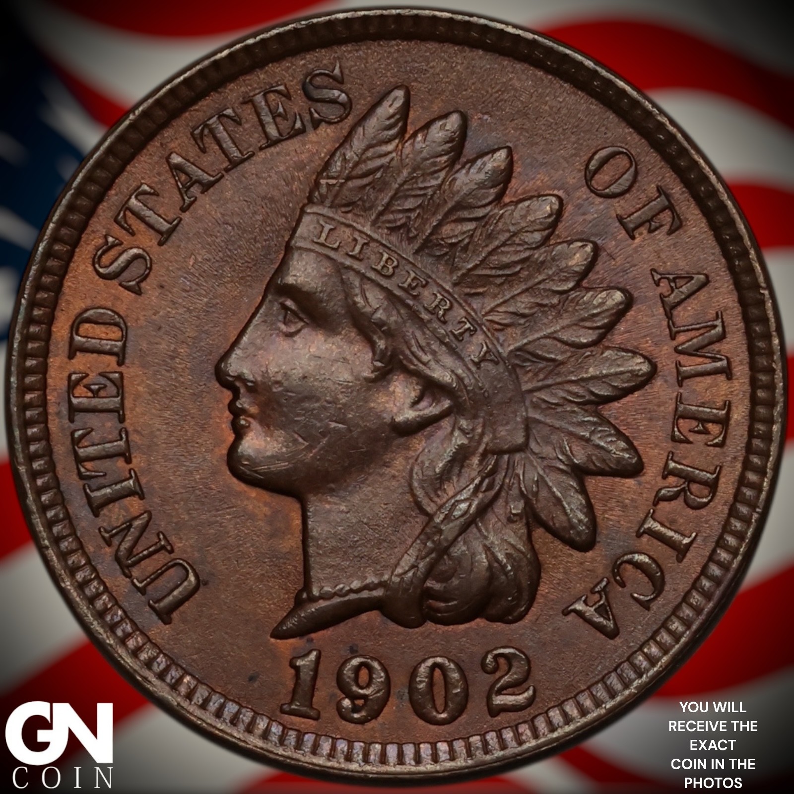 1902 Indian Head Cent Penny A0444