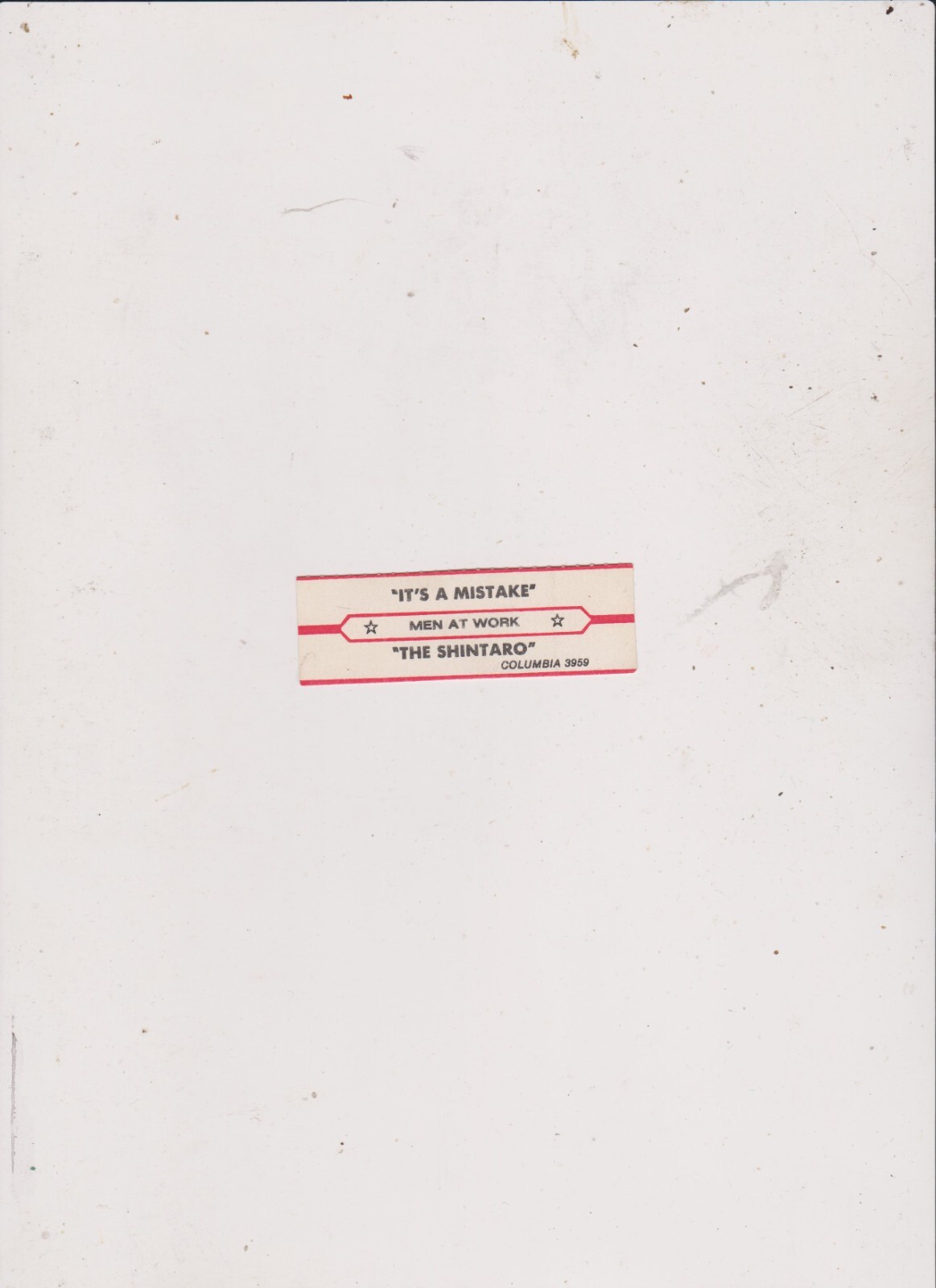 MEN AT WORK JUKEBOX TITLE STRIP .FREE SHIPPING IN U S