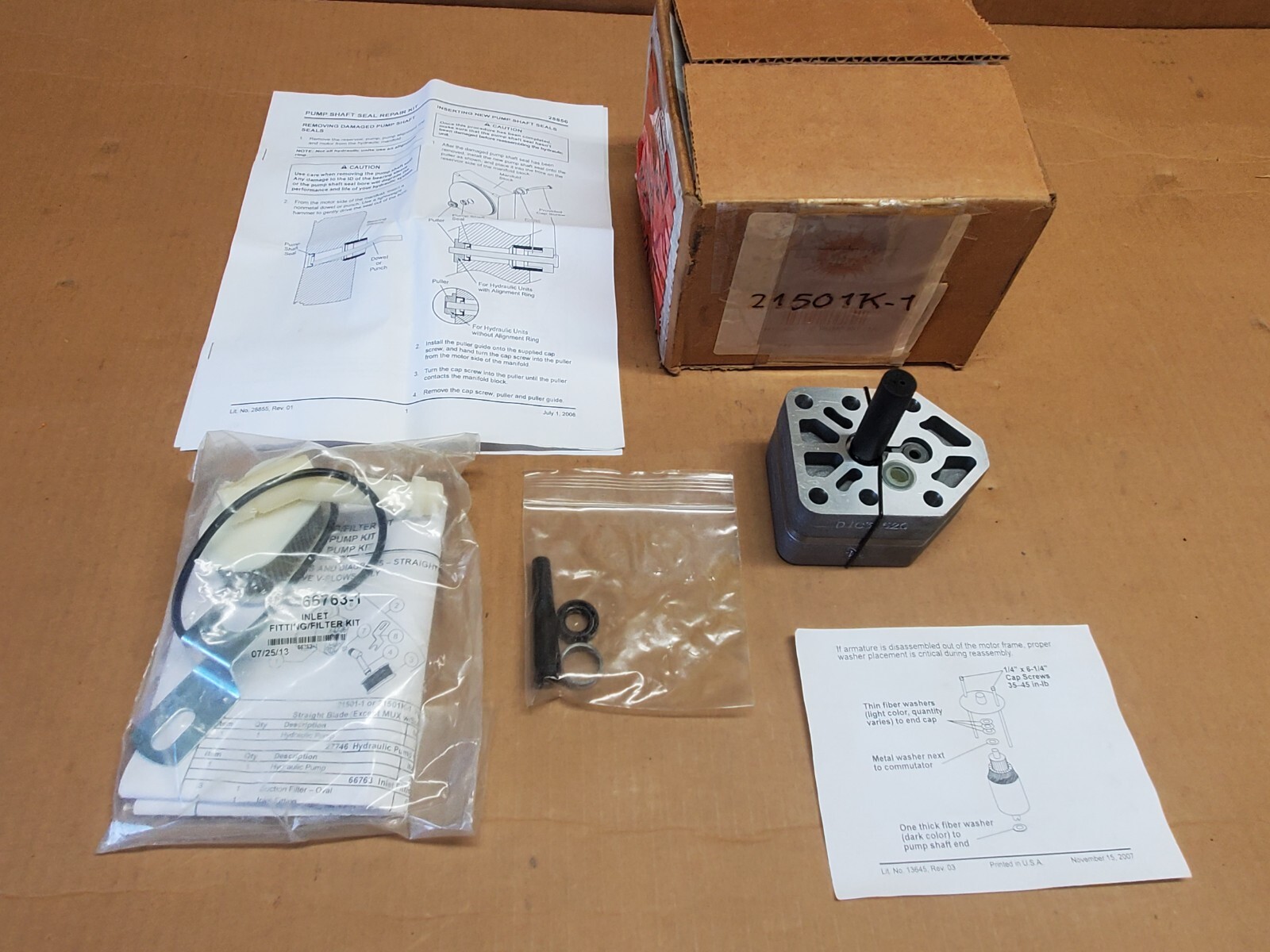 Genuine Western/Fisher Hydraulic Pump Kit 21501K-1 Insta-Act Flo-stat MVP EZ-V