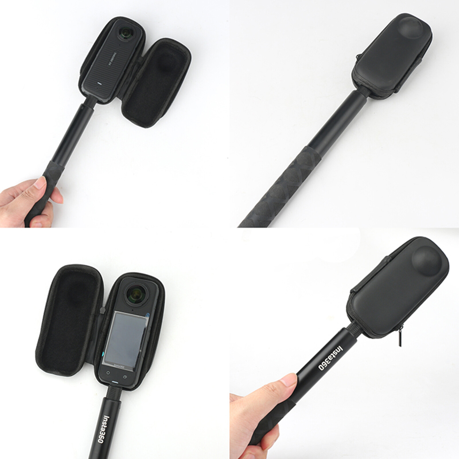 For Insta360 X4 Waterproof PU Hard EVA Protective Zipper Bag