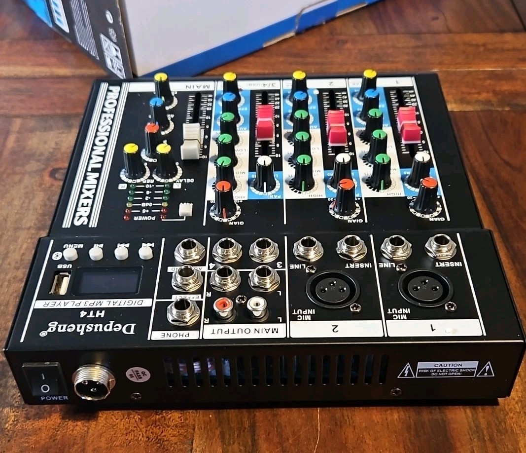 Depusheng HT4 Bluetooth Compatible Professional Portable Digital DJ Console